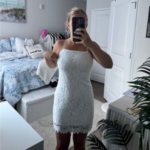 Francesca's Collections White Lace Mini Dress